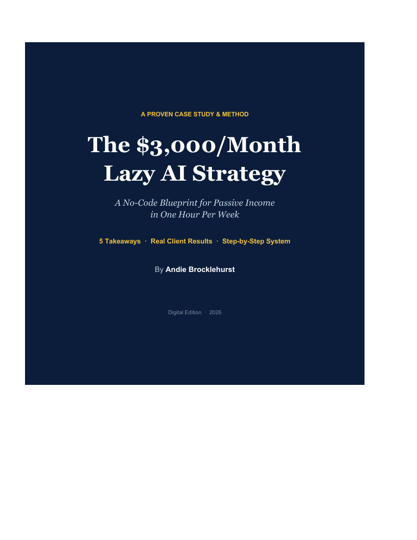 Cover of The $3,000/Month Lazy AI Strategy
